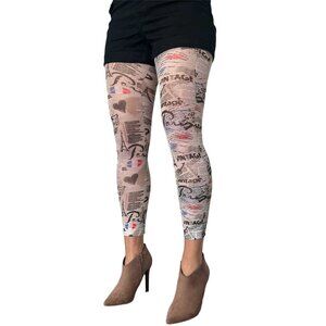 I Love Paris Footless tights for women | Tights available in plus size